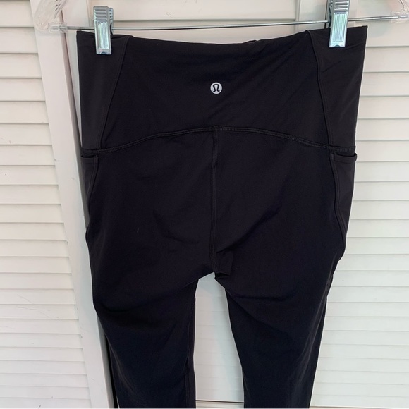 Lululemon Uncovered Strength High-Rise Crop Leggings 23” Black Sz 6 W6BAWS Mesh - Picture 9 of 14